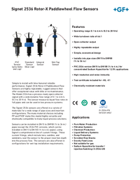 Thumbnail of document Data Sheet - 2536 Rotor-X Paddlewheel Flow Sensor